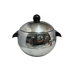 Vintage West Bend Penguin Hot Cold Server Ice Bucket Chrome Mid Century Modern